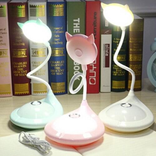 Cartoon student creativity Promise light desk lamp touch eye learning small lamp USB charging night light