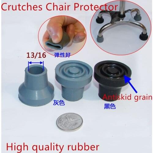 2pcs Soft Replacement Rubber Tip 13mm 16mm Safety Cane Walking Stick Chair Table Protector Crutches Mobility Aid for Stability