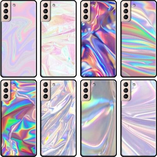 Holographic Iridescent Print Soft Case For Samsung Galaxy S21 Ultra Note 20 Note 10 S8 S9 S10 Plus S20 FE Phone Cover