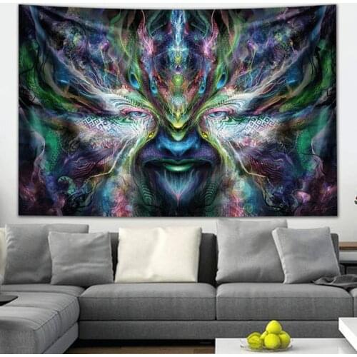 Rainbow Spirit Wall Tapestry by Olivia Curry Hanging Modern Art