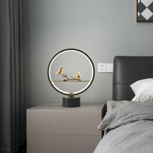 Bedroom bedside lamp creative bird table lamp simple modern decorative copper table lamp Romantic Wall lamps acrylic lampshade