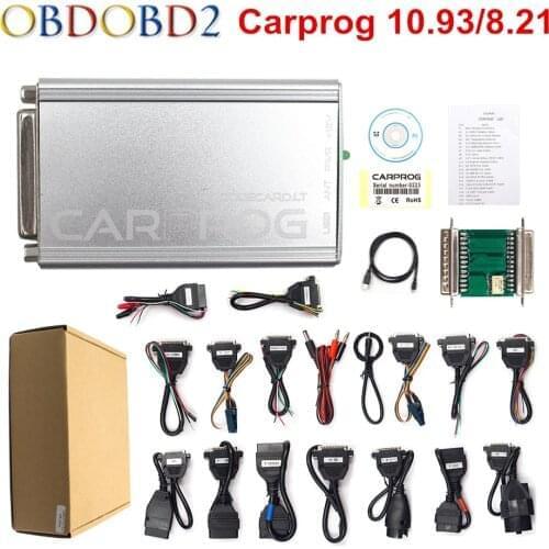 CARPROG V10.0.5 / V8.21 Programmer Auto Repair Airbag Reset Tools Car Prog 10.93 ECU Chip Tuning Full 21 Adapters Free Ship