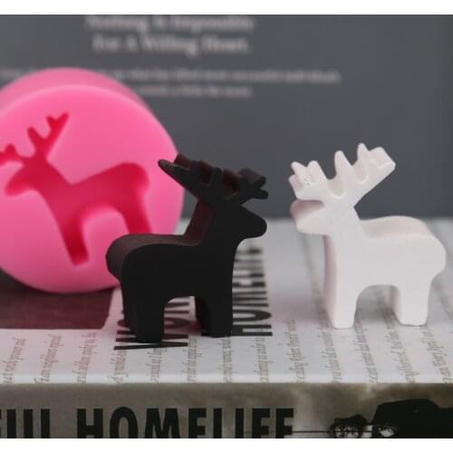 Christmas deer Silicone Mold Aromatherapy Plaster Car Silicone Mould Cake Decoration Fondant Sugarcraft Tools Silicone Mould