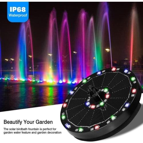 Solar Fountain Gorgeous Colorful LED Light Marquee Swimming Pool Fountain Fountain Birdbath For Garden Backyard Ponds Decoration