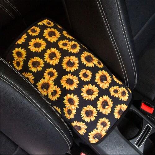 1Pack Sunflowr Leopard Universal Fit Soft Comfort Center Console Armrest Cushion Cover Pad for Car, Gift for Women Girls