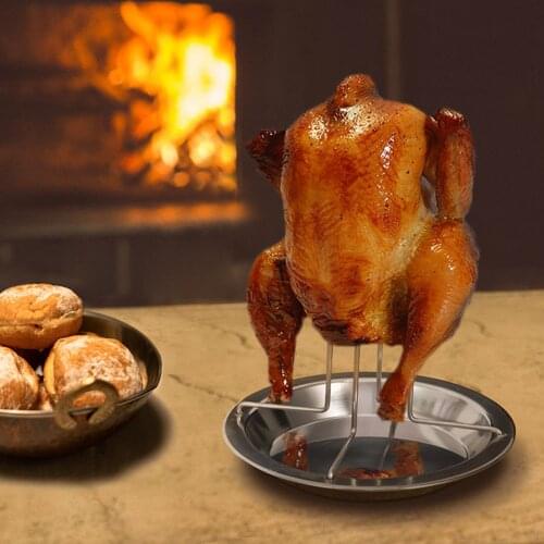 Vertical Chicken Roasting Roaster Holder Rack for BBQ Grill Gift Space Saver