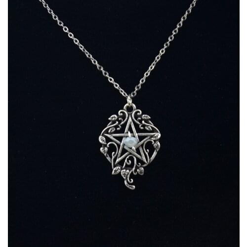 Vine gothic pentagram necklace wicca pagan necklace jewelry