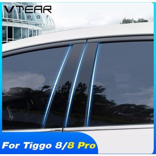 Vtaer Window Exterior Center Pillar Sticker Trim Accessories Car PVC Anti-Scratch Decoration Parts For Chery Tiggo 8/Tiggo 8 Pro