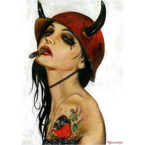 High quality Oil painting Canvas Reproductions You Get The Horns by Brian M.Viveros Painting hand painted