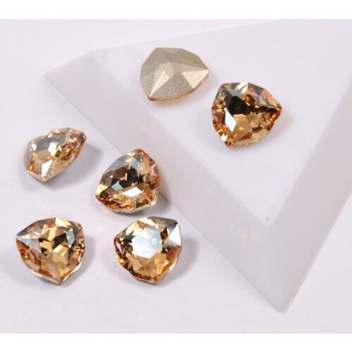 Top Quality Crystal GSHA Color Trilliant Shape Non Hotfix Rhinestone Super Bright Glass Strass 3D Nail Art Decorations