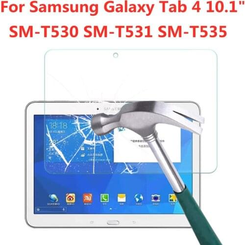9H Tempered Glass For Samsung Galaxy Tab 4 10.1 Inch Screen Protector SM-T530 T531 T535 Bubble Free Clear Tablet Protective Film