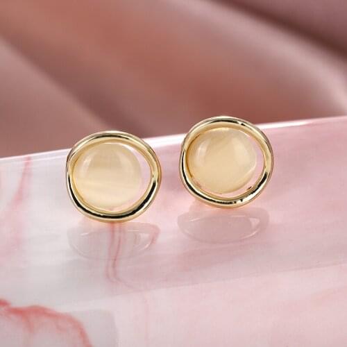 2020 New Trend Korean Round Statement Drop Earrings For Women Fashion Vintage Geometric Acrylic Dangle Hanging Earring Jewelry