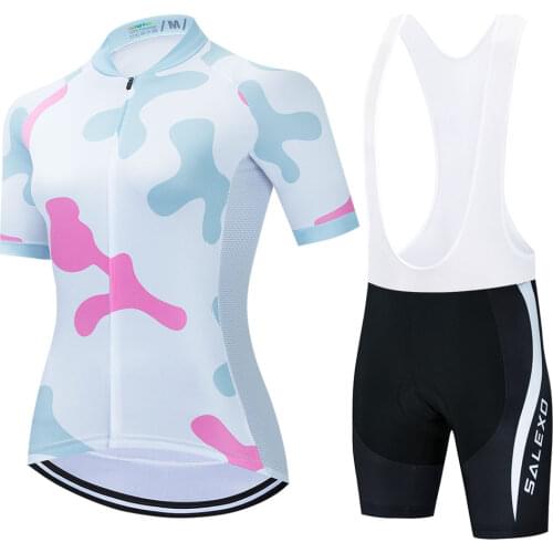 2021 Summer Women fashion Cycling Jersey set Breathable MTB Bicycle Cycling Clothing Bike Wear Clothes Maillot Ropa Ciclismo set