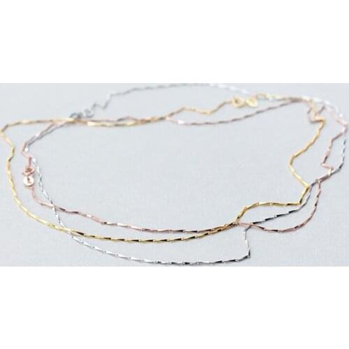 1pcs 925 Sterling Silver Pendant Necklace Chains 40cm 45cm S925 Silver Women Link Charm Necklaces DIY Fine Jewelry Findings