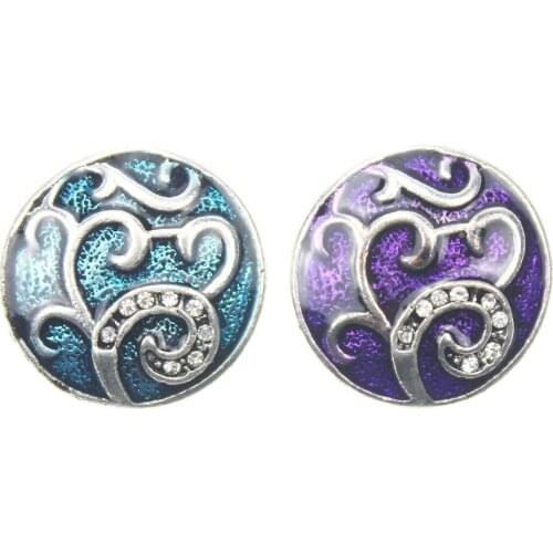 10PCS/lot Tree Snap Jewelry Crystal Metal Button Lucky Gift Fit 18mm Snap Button Bracelet Bangles DIY Jewelry