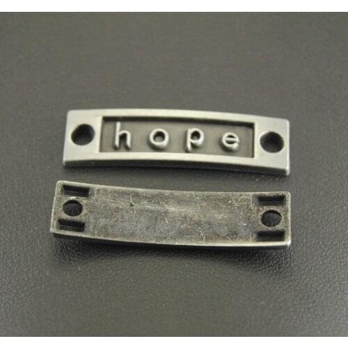 15pcs Black Letter Hope Connector Inspiration Charms Metal DIY jewelry making A413