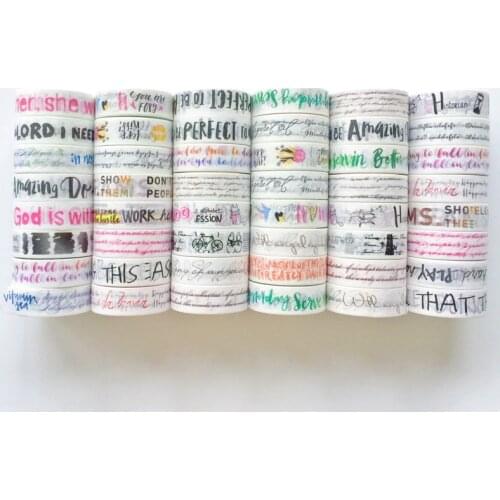 2 Roll Simple Letters & Numbers Washi Paper Masking Tape Album Scrapbooking Decor Stick Label Decoration