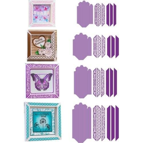 6 7 8 9 Inch Shadow Boxes Borders Metal Cutting Dies For DIY Scrarpbooking Embossing Cards Making Decorative Crafts New 2019 Die
