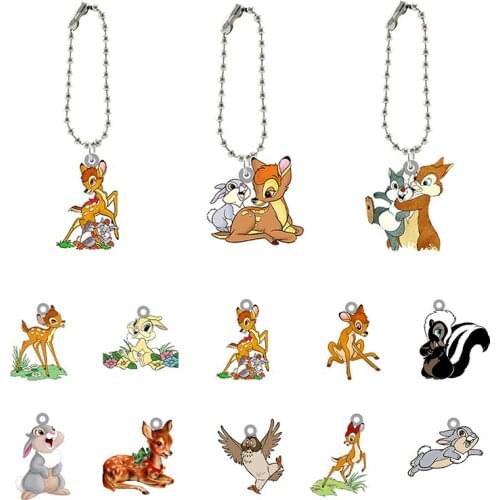 Disney Bambi Trinket Keychain Cartoon Souvenir Resin Accessories Ornaments Children Sending Friends Party