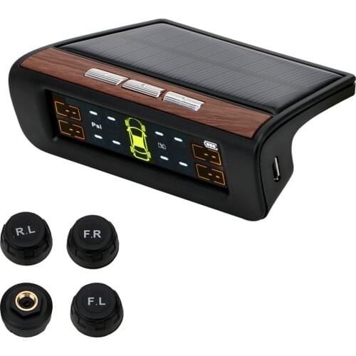 Car TPMS Tyre Pressure Monitoring System Auto Security Alarm Systems Monitor Digital LCD Display Solar Power