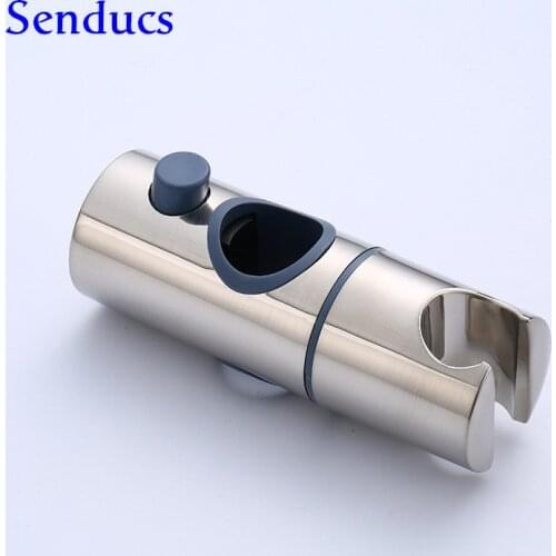 Shower Mounting Brackets Senducs Plastic Round Hand Shower Holder for Bathroom Shower Set Hand Shower Holder Brushed Brackets