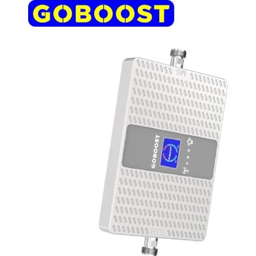 GOBOOST Dual Band GSM DCS Sginal Amplifier 900 1800Mhz Celluar Booster with a Power Supply Pulg 4 Options EU US AU UK