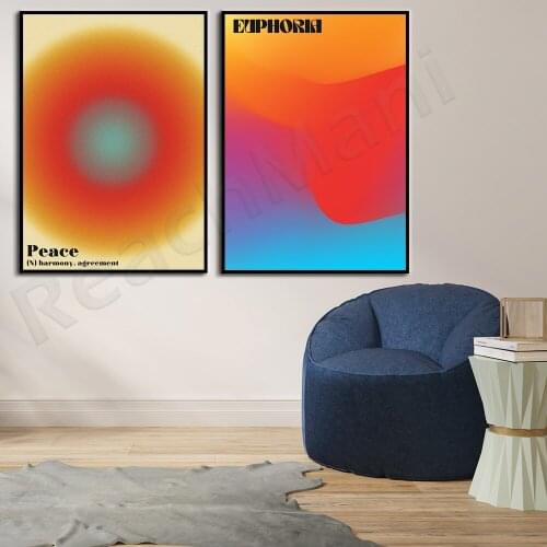 Hot sale peace retro printing, euphoric printing, abstract gradient, retro gradient euphoric poster, retro printing, bedroom dec