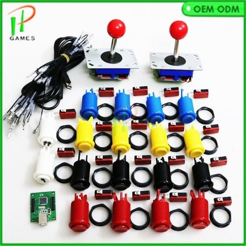 DIY Arcade parts Bundles kit for 2 players Jamma USB control board to PC PS3 4/8 way zippy Joystick,Happy style Push button