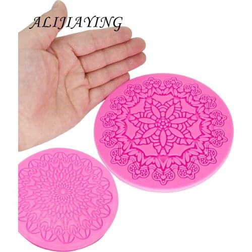 Round flower crown shape lace Silicone Mold DIY cake Decorating tools Fondant Sugarpaste Sugar Craft Molds DIY Cake D1362