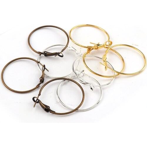 30mm Metal Super Big Circles Round Hoop Earring Pin Earnuts Ear Pad Plugging Back Stopper Setting DIY Earring Ear stud Findings