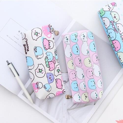 Cute Kawaii Fabric Pencil Case Etui Zipper Pencilcase Pen Box Pencil Bags For Girls School Supplies Korean Stationery
