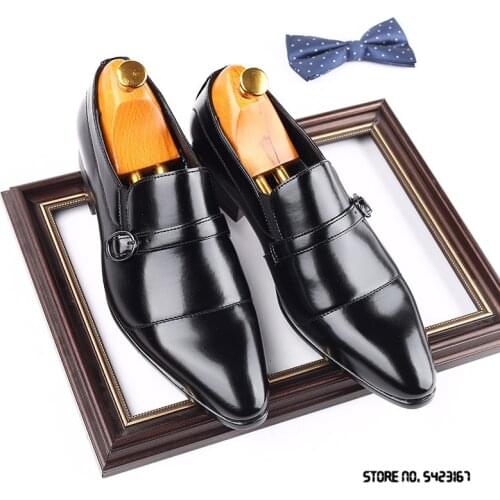 Luxury Designer Trend Pointed Belt Buckle Wedding Oxford Shoes Men Casual Loafers Business Formal Dress Footwear Zapatos Hombre