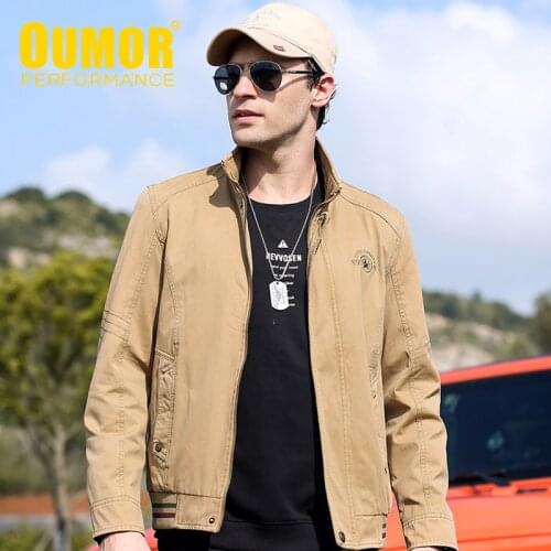 Oumor Men 2019 Autumn Tactical Cotton Jackets Men Outwear Solid Military Army Jacket Coat Loose Casual Warm Jackets Plus Size
