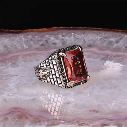 Zultanit Gemstone Tuğralı Model 925 Sterling 925 K Silver Men 'S Ring