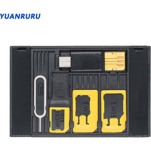 Credit Card Size Slim SIM Adapter Kit with TF Card Reader & SIM Card Tray Eject Pin SIM Card Holder For iPhone Huawei Xiaomi