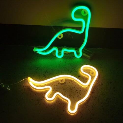 Bedroom Wall Lamp On/Off Lamp LED Dinosaur Neon Sign Lights Colorful Night Lamps Holiday Festival Decoration