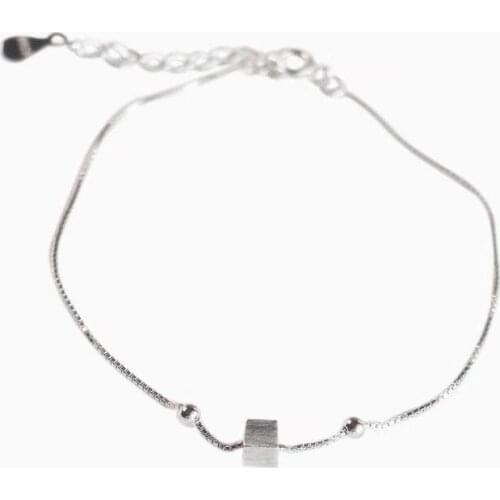 2020 New Bracelet With Wire Drawing Small Square Simple Accessories Womens Charm Christmas Gifts Trend Aesthetic Jewelry