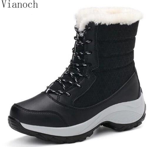 Fashion New Womens Snow Boots Keep Warn Fur Shoes Casual Flats Shoe Winter Lady Size 40 41 wo180830