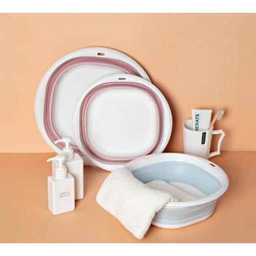 Household Folding Wash Basin Portable Plastic Foldable Foot Basin Travel Outdoor Camp Basin Bathroom Kitchen Accessories