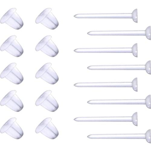 500Sets 3 4 5mm Blank Bowl Earring Pin Post Nuts Stud Earrings Back Stoppers Ear clip Rubber Pad Earrings jewelry Findings Pins