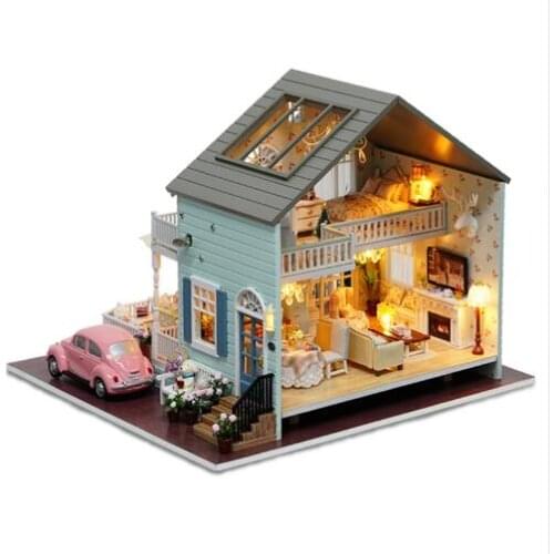 Handmake Queens Town DIY Dollhouse Room Miniature Model With Light Music Collection Xmas Birthday Party Gift for Adult and Kids