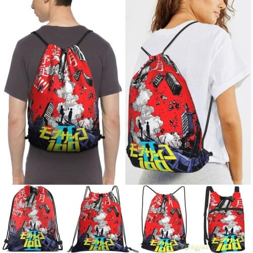 Men Sackpack Strap Bags Mob Psycho 100 Women Purpose Drawstring Backpacks Outdoor Travel Backpacks For Gym Training Fitness Bag