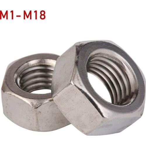 DIN934 M1-M64 304 Stainless Steel Hex Nut Hexagon Nuts Thread Suit For Screws Bolts