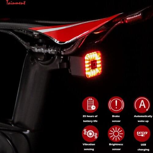 GIYO Bicycle Rear Light Auto Start/Stop Brake Sensing Signal Lamp Waterproof USB Rechargeable Smart Cycling Safety Taillight New