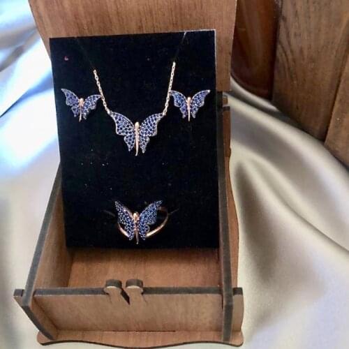Blue Butterfly 925 Silver Set