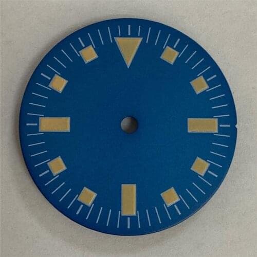 For Mingzhu 2813 Replacement 28.5MM Watch Dial Green Luminous Dial for NH35/NH36/8215/821A/8200/8205 Watch Movement Repair Part