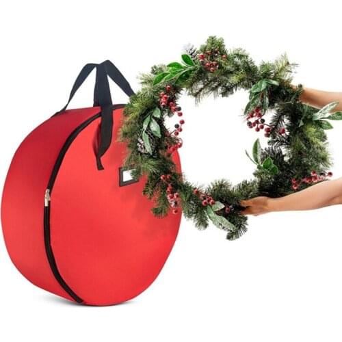 1PCS Christmas wreath storage bag bells wreath storage bag waterproof and dustproof decoration Oxford cloth gift bag