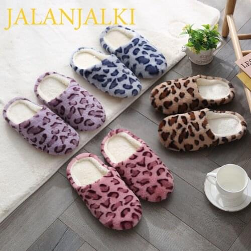 JALANJALKI Winter Cotton Home Slippers Candy Color Women Slippers Indoor Flat Warm Fur Men Shoes Couple Basic Adult Bedroom Shoe