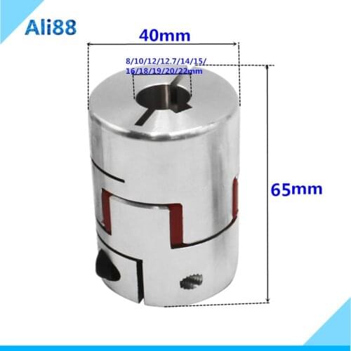 1pcs CNC Flexible Jaw Spider Plum Coupling Shaft Coupler D40 L65mm 10/14mm With a keyway 5mm at one end