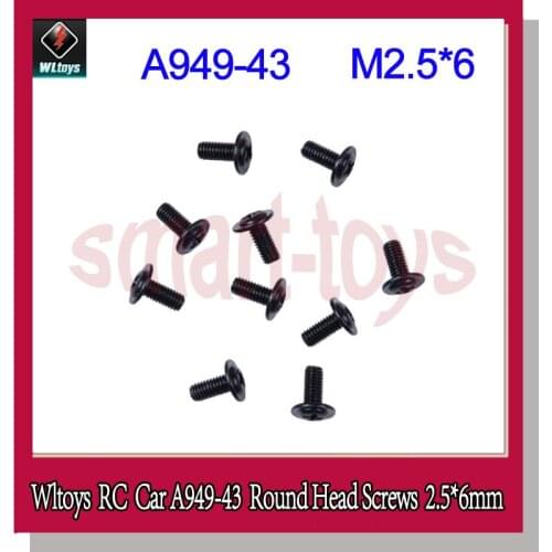 10Pcs A949 Screws A949-43 Round Head With Referral Screw 2.5*6mm for Wltoys A949 A959 A969 A979 RC Car Parts